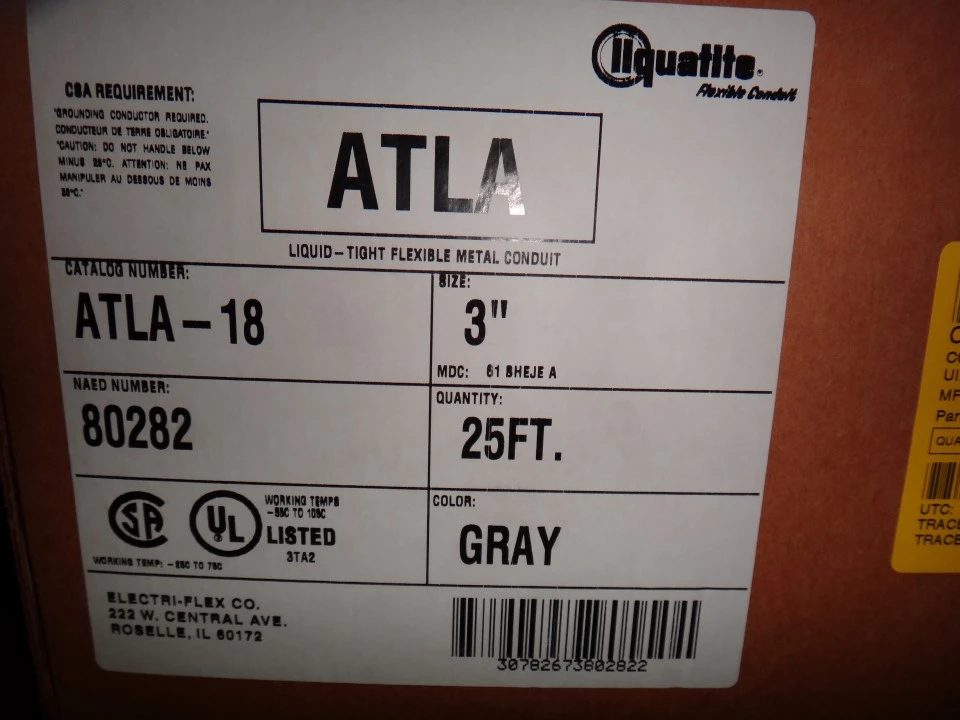 Liquatite ATLA-18 3" x 25' flexible conduit