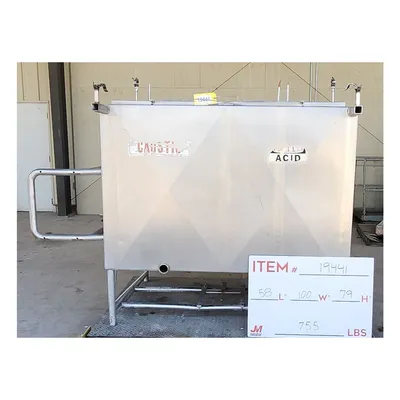 Used Dual Chamber Stainless Steel Liquid Holding Tank - 670 Gallon Cap.