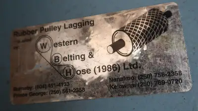 16.5" X 32'', Rubber Pulley Lagging
