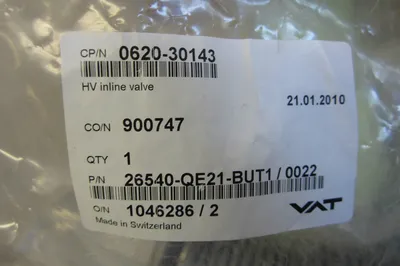NEW VAT 26540-QE21-BUT1/0022 HV INLINE VALVE 0620-30143 26540QE21BUT10022