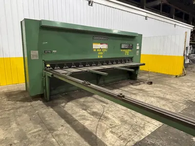 14' X 3/8" CINCINNATI MODEL 375-HS HYDRAULIC SHEAR WITH BACK GAUGE; FLOOR STANDING, NEW 1998: YOBRO #24238