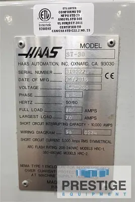 USED 2017 HAAS ST-30