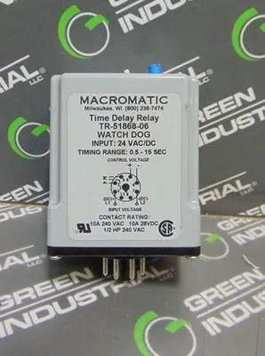 Macromatic TR-51868-06 Watch Dog Time Delay Relay 0.5-15 Seconds Used