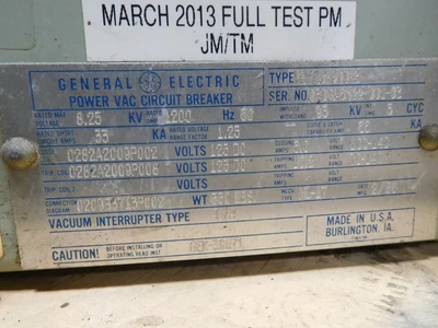 Used GE VB 7.2-500-3 Circuit Breakers Ohio US | Equipment Recovery Corp. #1331716