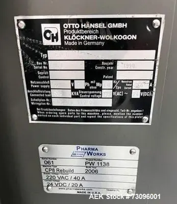 Used KLOCKNER CP-8 Blister Sealers Illinois US | Aaron Equipment #86645
