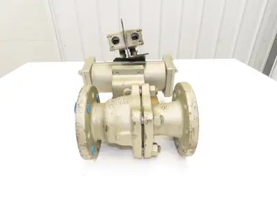 NDV Nippon E100N DN50 2" Flanged 2-Way Ball Valve & Pneumatic Actuator EPN1105N