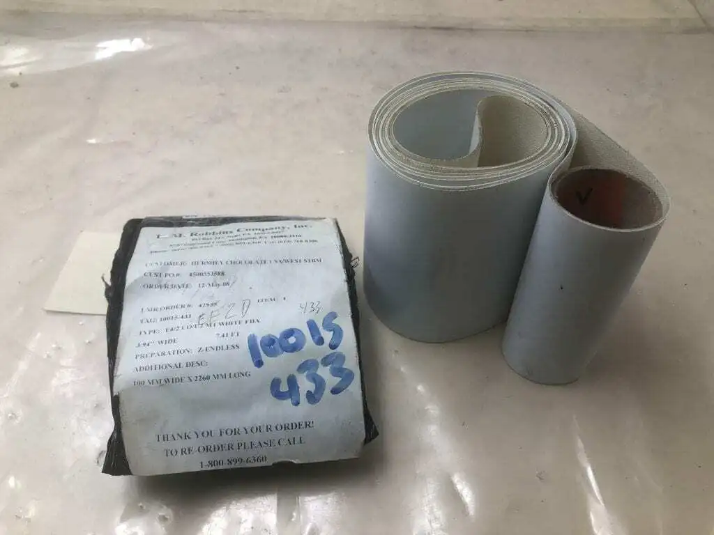 L.M. Robbins E4/2 UO/U2 Flat White Conveyor Belt 7.41′ X 3.94″