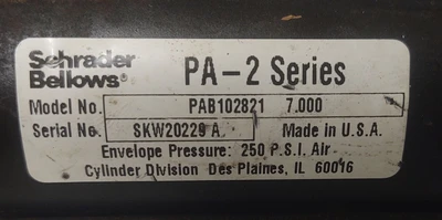 USED Schrader Bellows PAB102821 7.000