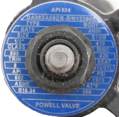 NEW POWELL GA08SA58GB GLOBE VALVE SOCKET WELD 1/2" 800
