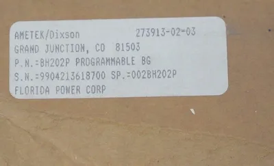 NEW AMETEK/ DIXSON BH202P PROGRAMMABLE BG MODULE