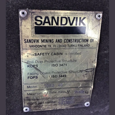 Sandvik Toro 40 Underground Haul Truck