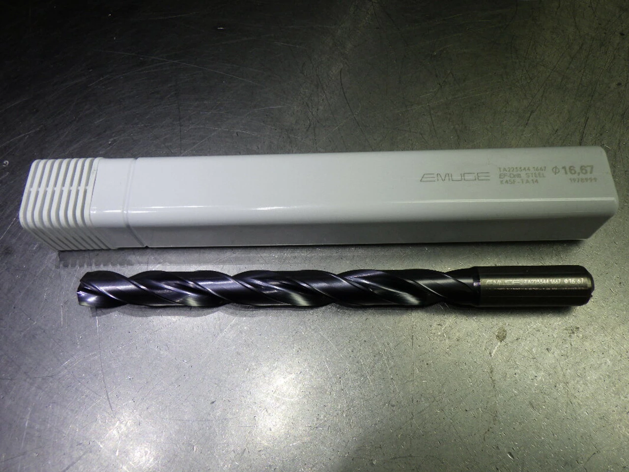 Emuge 21/32" Coolant Thru 8xD Carbide Drill 18mm Shank TA223344.1667 (LOC1259A)