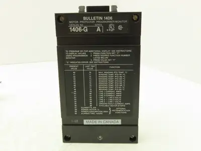 Allen Bradley 1406-G Motor Protector Programmer Monitor Series A With Bracket