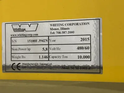 80,000 LBS WHITING MODEL #SCM-100F.4 PORTABLE RAIL ROAD LIFT JACKS, 2015: STOCK #23685