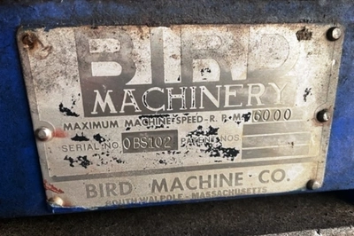 Bird 6 x 12 solid bowl decanter centrifuge, 316SS.