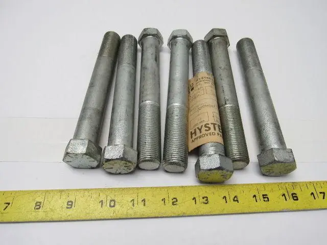 Hyster 0186433 Cap Screws 6-1/2" L 7/8"-14 Thread 2-1/4" Thread Length Lot of 7