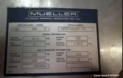 Used MUELLER CORP _UNKNOWN_ Jacketed Tanks Illinois US | Aaron Equipment #1424715