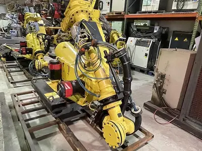 Used 2012 FANUC R2000IB/100P 6 AXIS 3500 MM X 100 KG PEDESTALL MOUNT ROBOT Robotics | Harbor Machinery Inc. #1283343