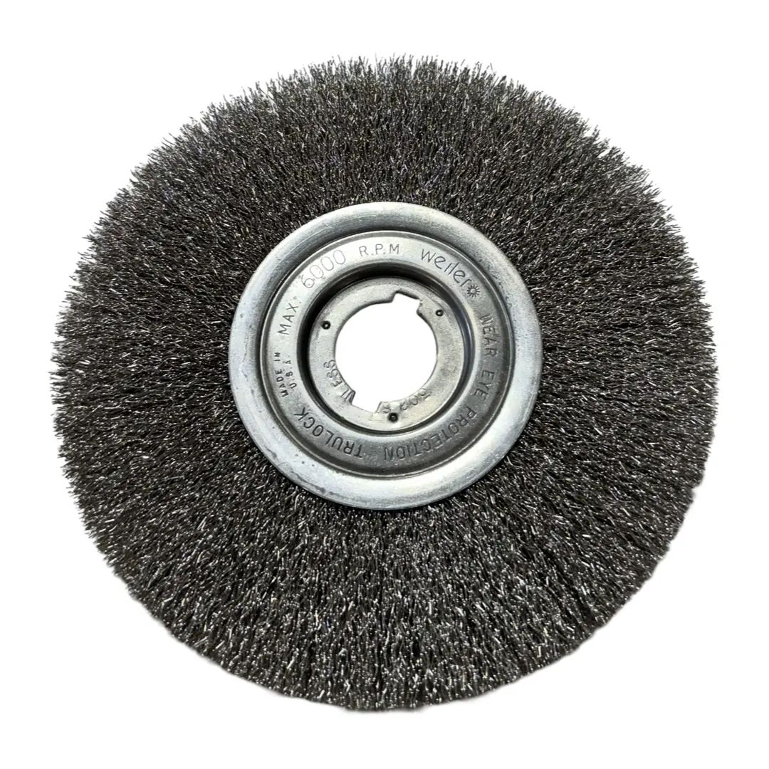 Weiler 8" Stainless Steel Crimped Wire Brush .0118" Wire 1-1/4" Arbor Hole