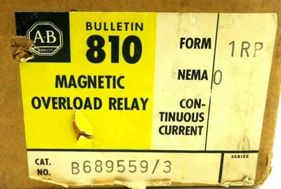 NEW ALLEN BRADLEY 810-1RP MAGNETIC OVERLOAD RELAY B689559/3 8101RP