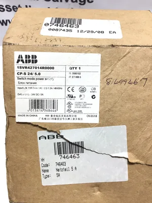ABB CP-S 24/5.0 Switch Mode Power Supply Output 24VDC 5A Input 110/240VAC 2.2-1.2A