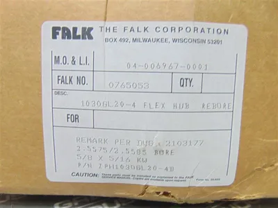 Falk 1030GL20-4 Flex Hub Rebore 0765053 2.5575/2.5585 Bore New NIB