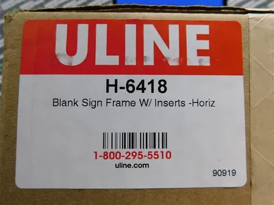 U-Line H-6418 Crowd Control Sign with Bracket 11" x 8-1/2" Blank Frame New
