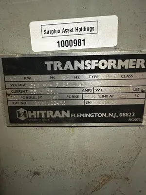 Used HITRAN _UNKNOWN_ Transformers | Surplus Asset Holdings #1203150