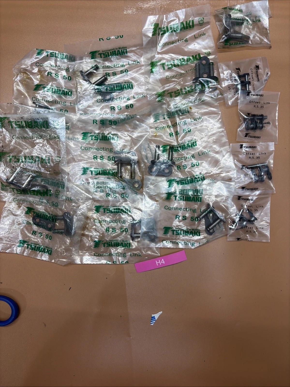 (10) NEW Tsubaki RS50  Connecting Links & (4) RS35 Offset Links Fast Shipping!