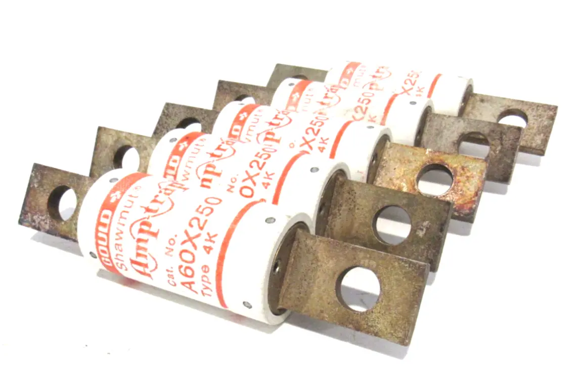 LOT OF 5 NEW GOULD SHAWMUJT A60X250 TYPE 4K FUSES A60X2504K