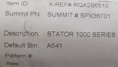 NEW SUMMIT SPX36701 STATOR 1000 SERIES AND SPX36921 ROTOR B2B SSQ AAA