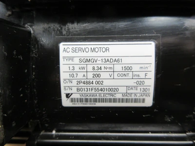 USED 2013 USED HAAS PARTS AND TOOLING 62-10013 SGMGV-13ADA61 SERVO MOTOR