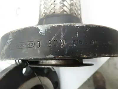 Weldbend 8' 8" x 3" Flanged Stainless Steel Braided Flex Hose  #300
