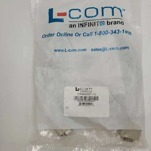 New | in-Stock L-COM L-COM INTERCONNECTING CABLE CRMN9MF-15 Cable & Wire | ND Industrial Surplus #1222208