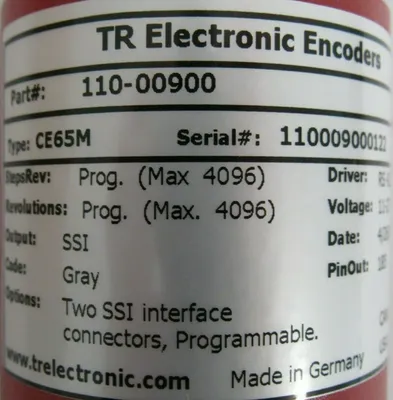 NEW TR ELECTRONICS 110-00900 ENCODER CE65M 11000900
