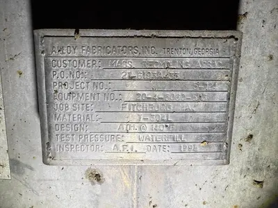 6,500 GALLON TANK 304L STAINLESS STEEL MEASURING 8' DIAMETER X 12' TALL