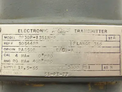 Foxboro 823DP-I3S1NH2 Pressure Transmitter 4-20mA = 406"H2O B0139CZ