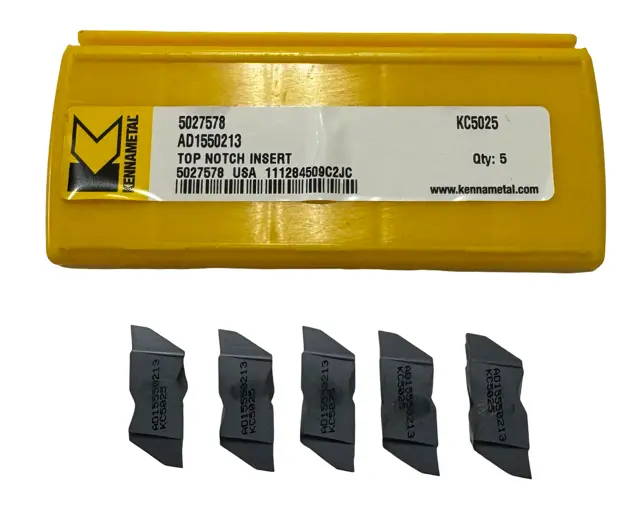 Kennametal Carbie Insert AD1550213 Grade KC5025 Top Notch Inserts 5 Pack