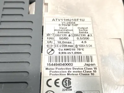 USED TELEMECANIQUE ATV11HU18F1U