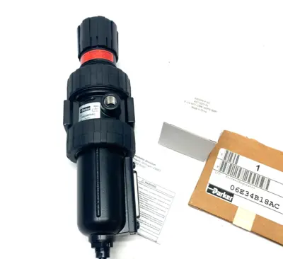 USED PARKER MODULAR FILTER/REGULATOR 1/2" NPT 5 MICRON