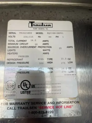 75-0019 Traulsen RQ134H-ZKF01 Commercial Single Door Reach-In Chiller