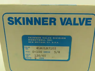 Honeywell Skinner 4LB2LB3102 Brass Solenoid Valve 2-Way NC 120V 100 PSI 3/8" NPT