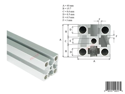Aluminum Guide Rail of Conveyor (40mm x 40mm)