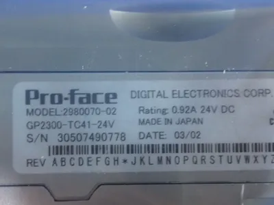 Used PROFACE 298007002 / GP2300TC4124V Electrical Panels | HGR 24 #742075