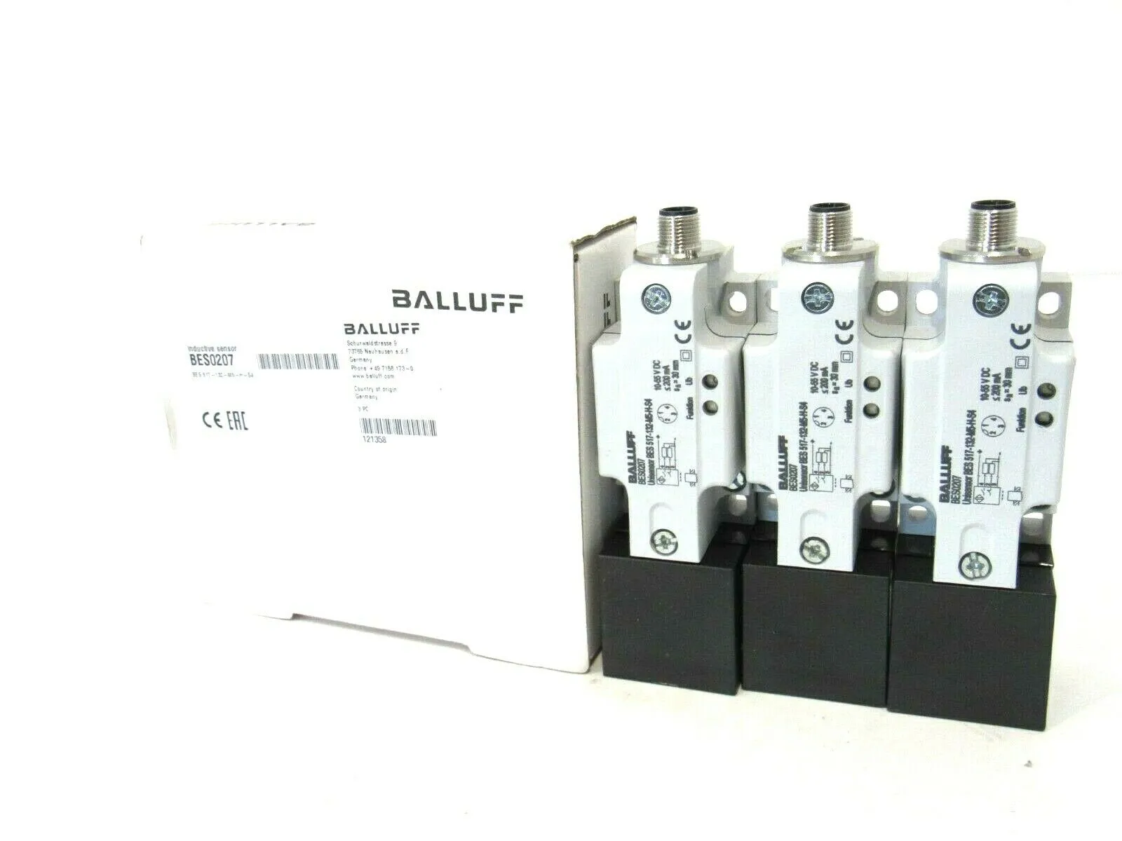 LOT OF 3 NEW BALLUFF BES 517-132-M5-H-S4 INDUCTIVE SENSORS BES0207 BES517132M5HS