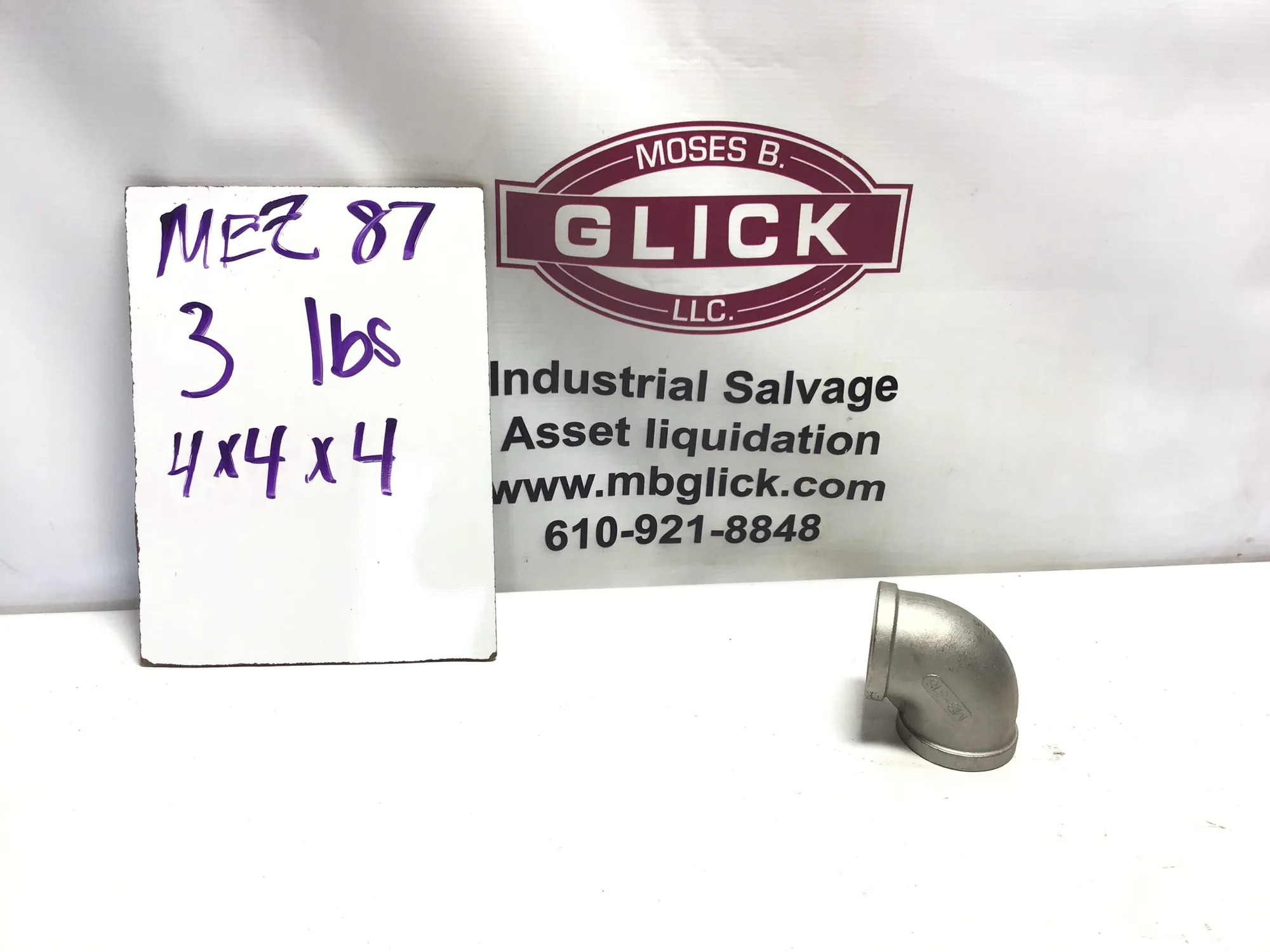 1-1/2″ STAINLESS STEEL 90` PIPE FITTING ELBOW, 150-1-1/2 MB-316
