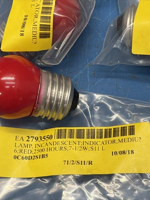 (8) 7 & 1/2 watt RED S11 L LIGHT BULBS  NNB Fast 🇺🇸Shipping + Warranty