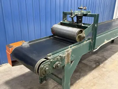 Automated Lumber Handling 18' Belt Conveyor with Pinch Roller