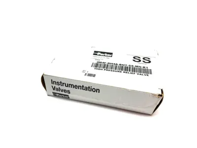 NEW PARKER HIGH PRESSURE RELIEF VALVE, MANUAL OVERRIDE, ANGLED