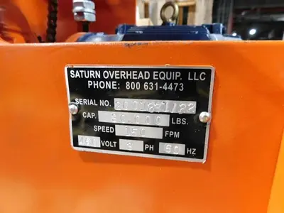 USED SATURN OVERHEAD EQUIPMENT 30,000 POUND HOIST